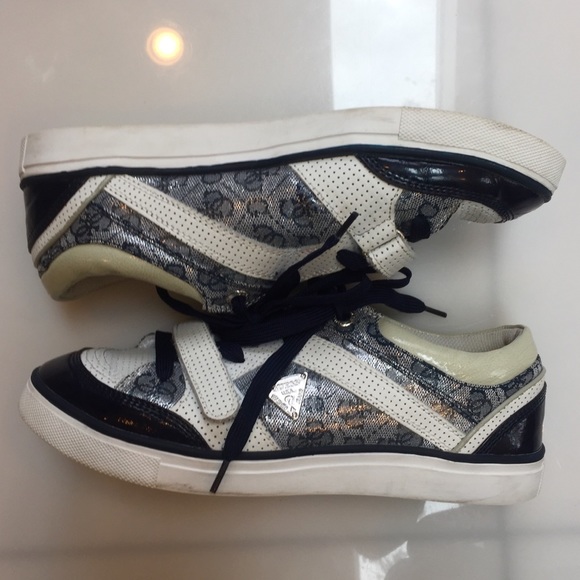 *CLOSEOUT* Guess Bonito Blue Multileather Sneakers Size 8.5 - Picture 4 of 8